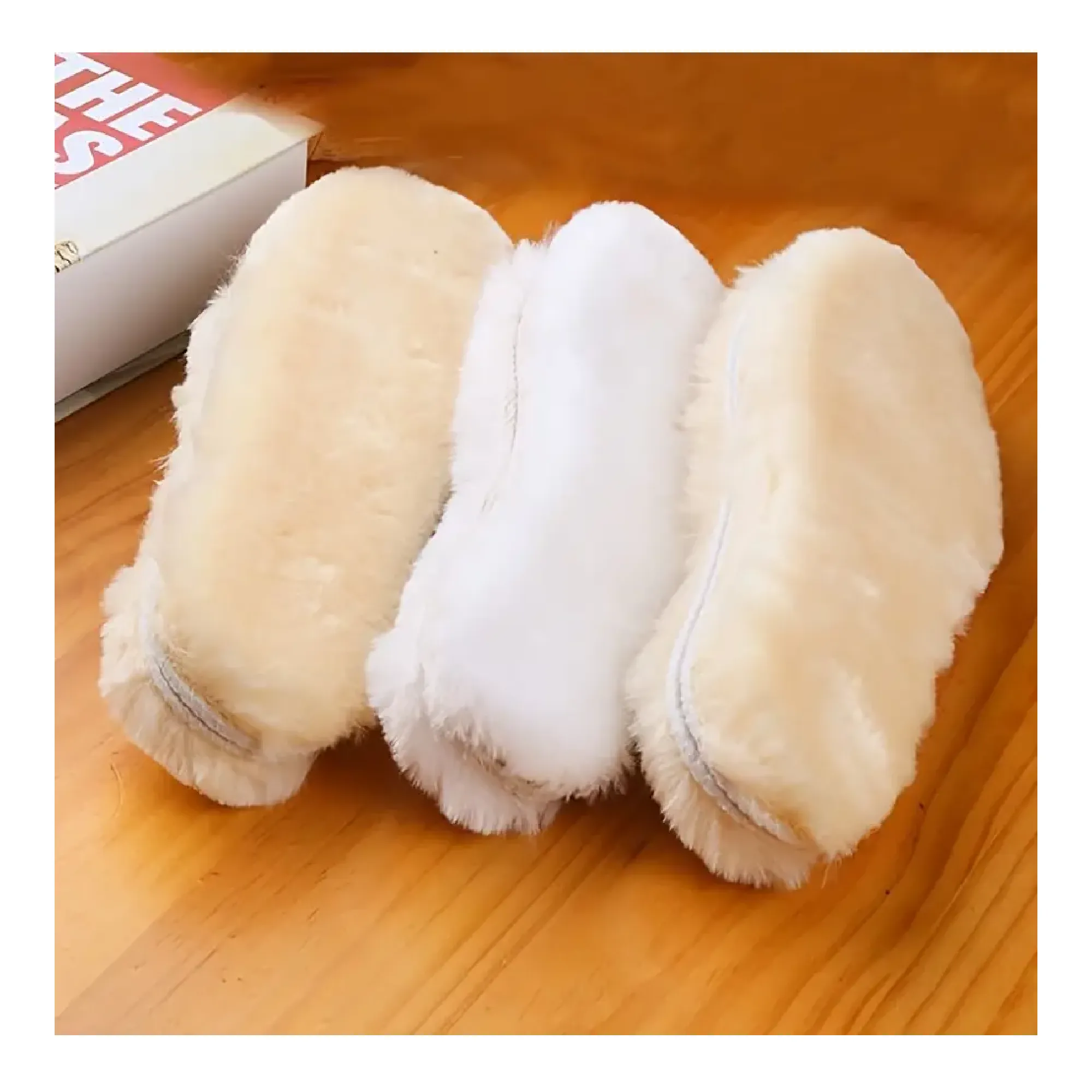 1 Pair Winter Warm Insoles, Men's And Women's Imitation Fur Plush Velvet Thickened Deodorant Outdoor Snow Boots Insoles