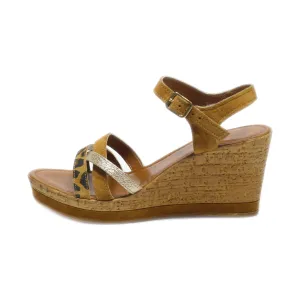 5Th Avenue Wedge Sandals Suede Brown Colour For Women