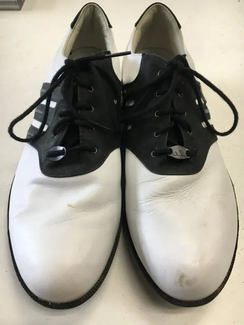 Adidas White/Black Mens Size Specific 12 Used Golf Shoes