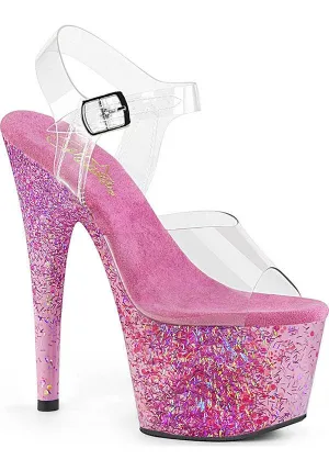 ADORE-708CF [Clear/Pink Confetti] | PLATFORM HEELS [PREORDER]