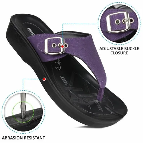 Aerosoft Denimre Adjustable Buckle Women’s T Strap Sandals