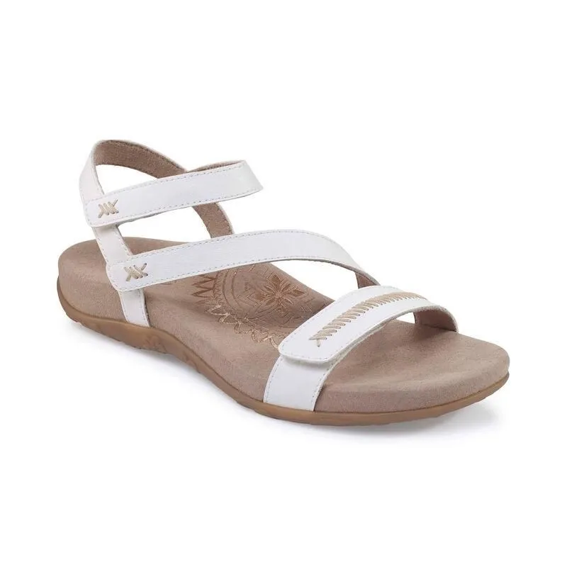 Aetrex Gabby Adjustable Quarter Strap Sandal White