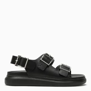 ALEXANDER MCQUEEN Men's Black Hybrid Double Buckle Sandals for SS24