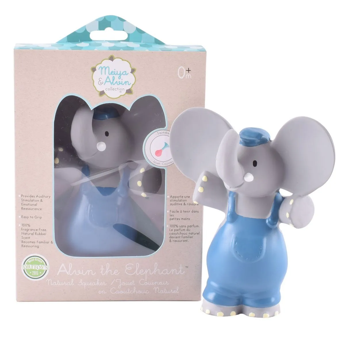 Alvin the Elephant - All Organic Natural Rubber Squeaker Toy