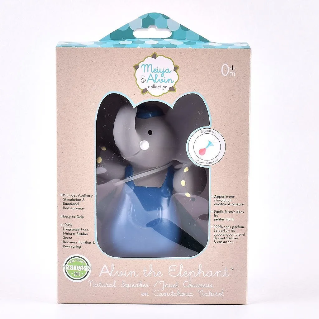 Alvin the Elephant - All Organic Natural Rubber Squeaker Toy