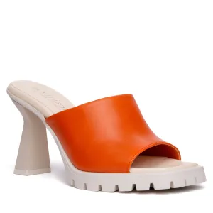 Amy Orange Leather Sandal