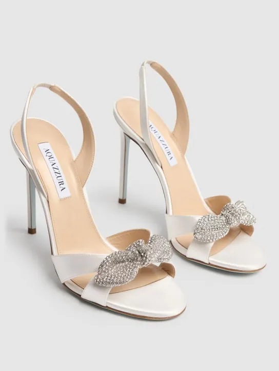 Aquazzura   105mm Very Bow Tie satin sandals 