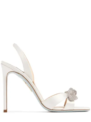 Aquazzura   105mm Very Bow Tie satin sandals 