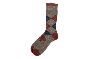 Argyle Andean Alpaca Yarn Socks - Oatmeal