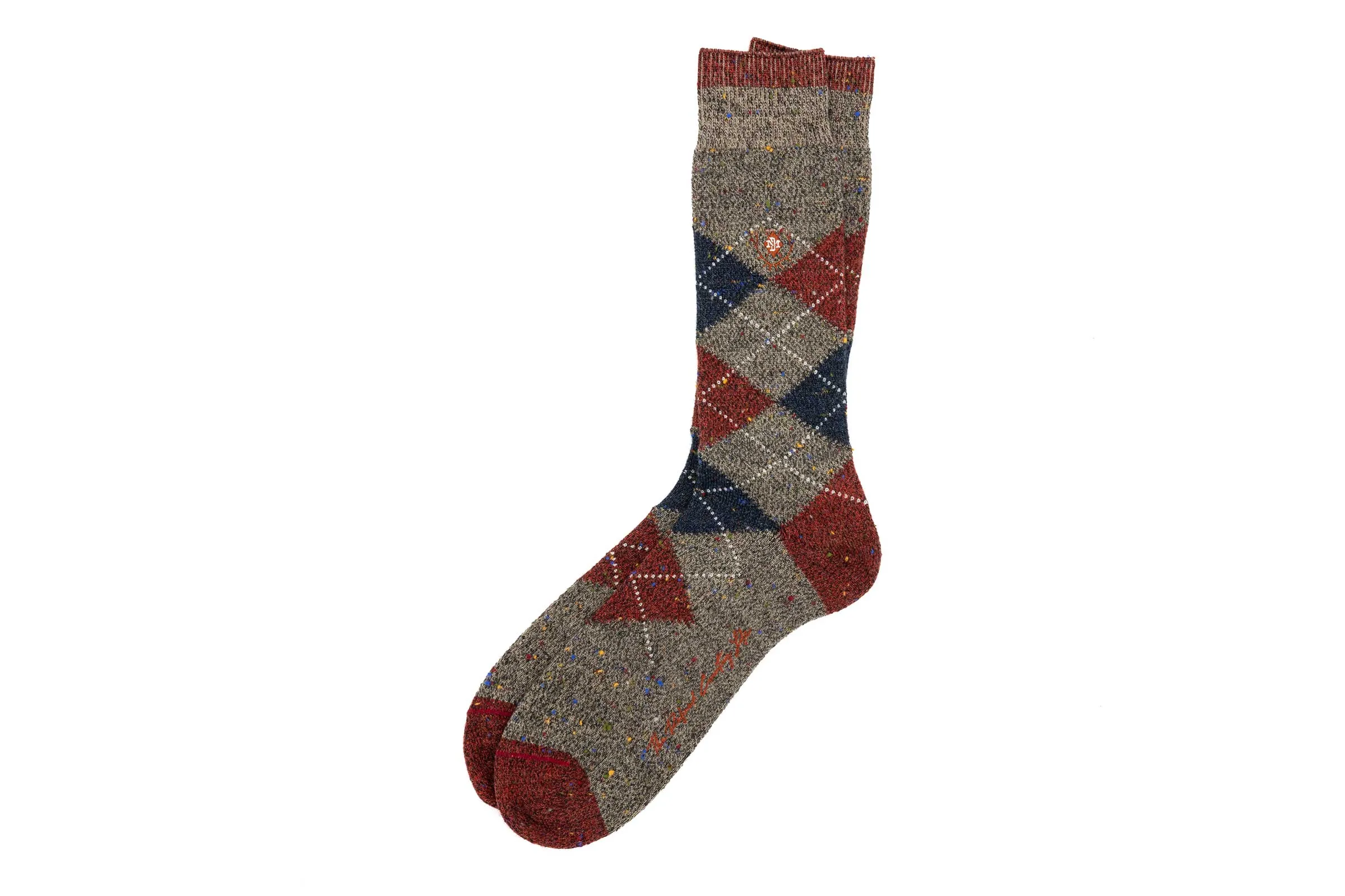 Argyle Andean Alpaca Yarn Socks - Oatmeal