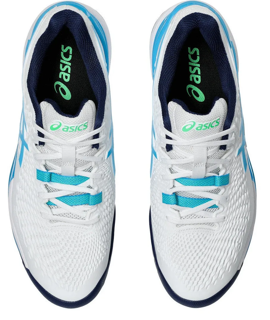 Asics Gel-Resolution 9 White/Digital Aqua Men's tennis shoes