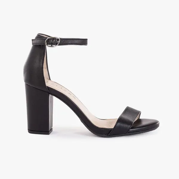 Ateliers Evora 2 Strap Block High Heel Sandal | Nude, Black