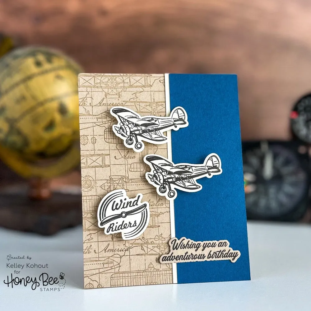 Aviator - 5x6 Rubber Cling Background Stamp