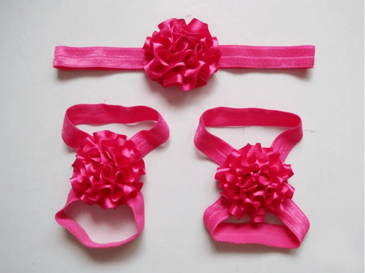 Baby Flower Headband & Barefoot Sandals