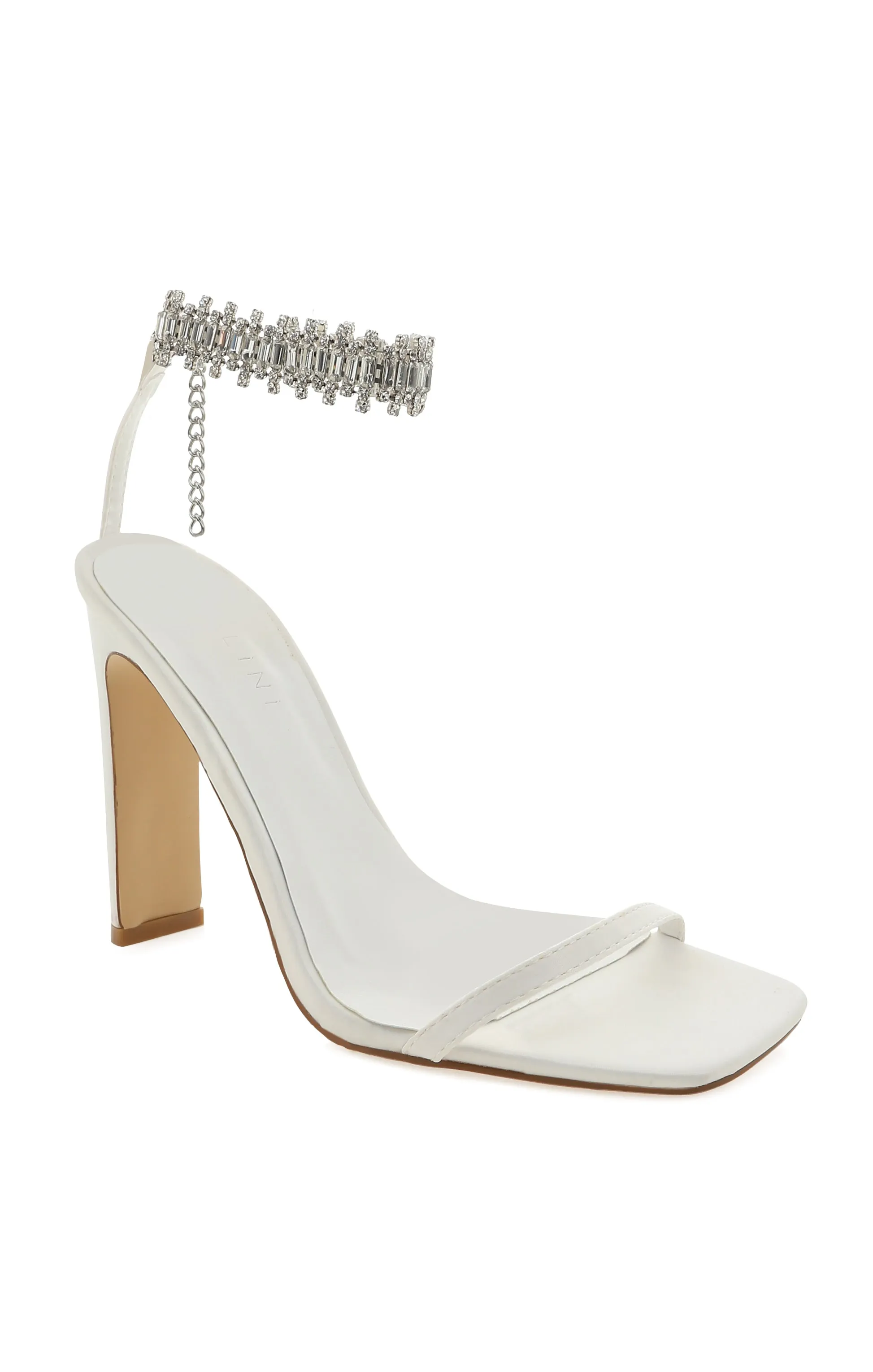 Billini Wrenna Block Heel ~ White Satin