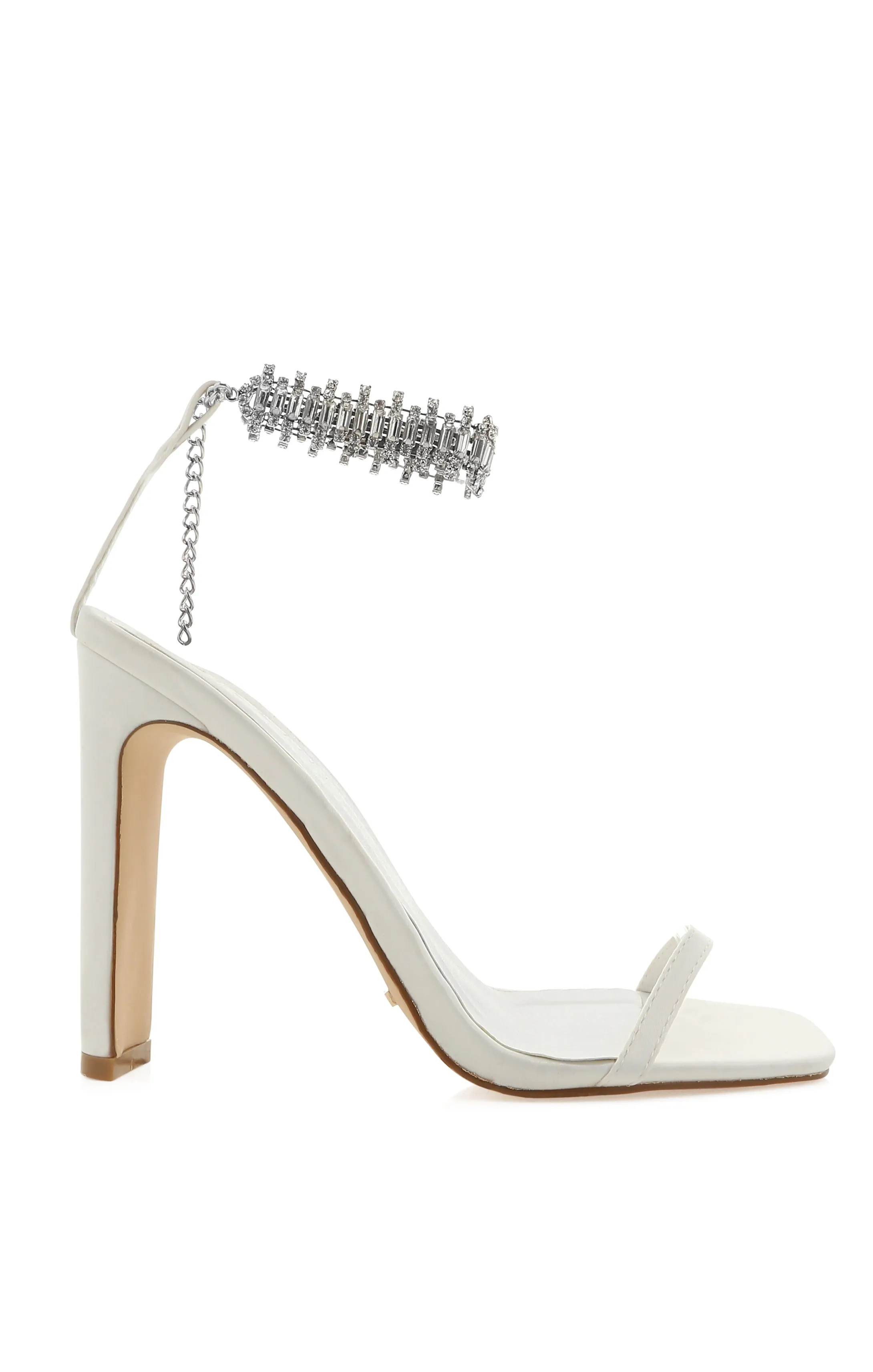 Billini Wrenna Block Heel ~ White Satin