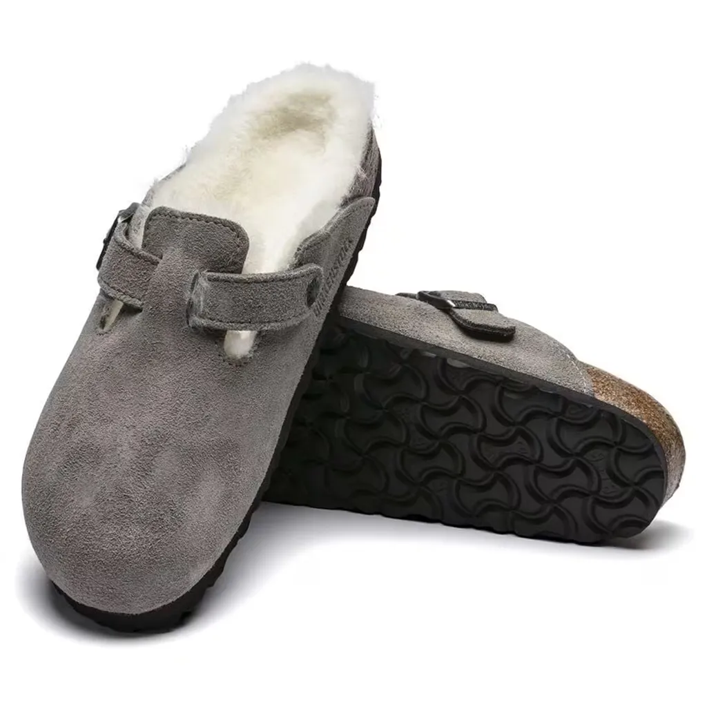 Birkenstock Boston Shearling Slip On Clog- Suede Leather