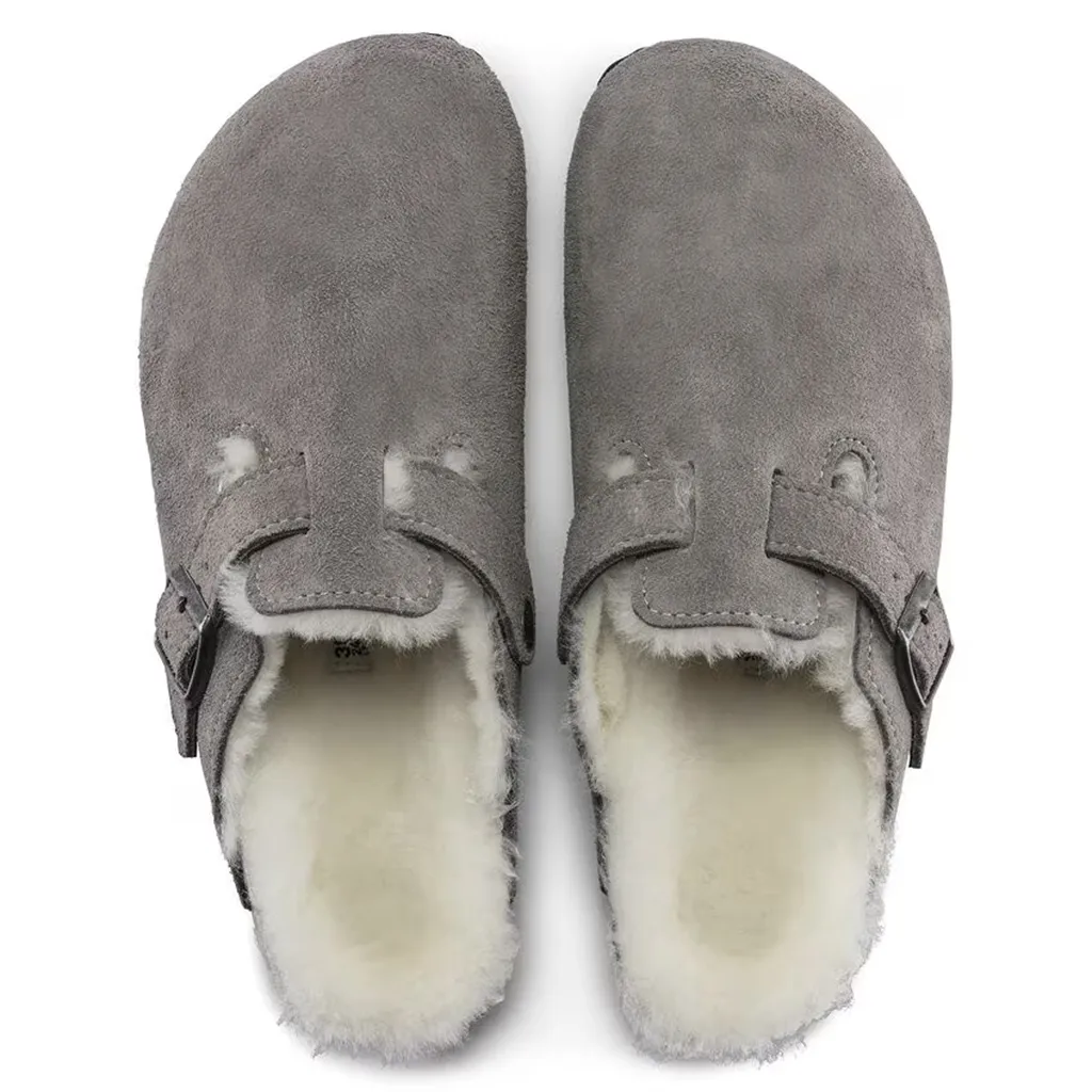 Birkenstock Boston Shearling Slip On Clog- Suede Leather