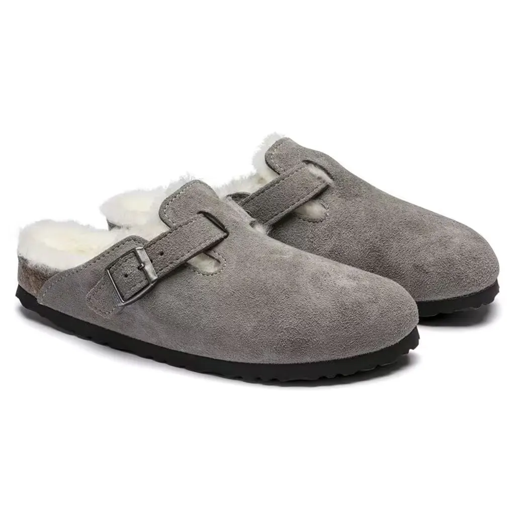 Birkenstock Boston Shearling Slip On Clog- Suede Leather