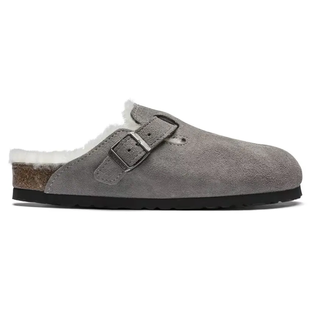 Birkenstock Boston Shearling Slip On Clog- Suede Leather