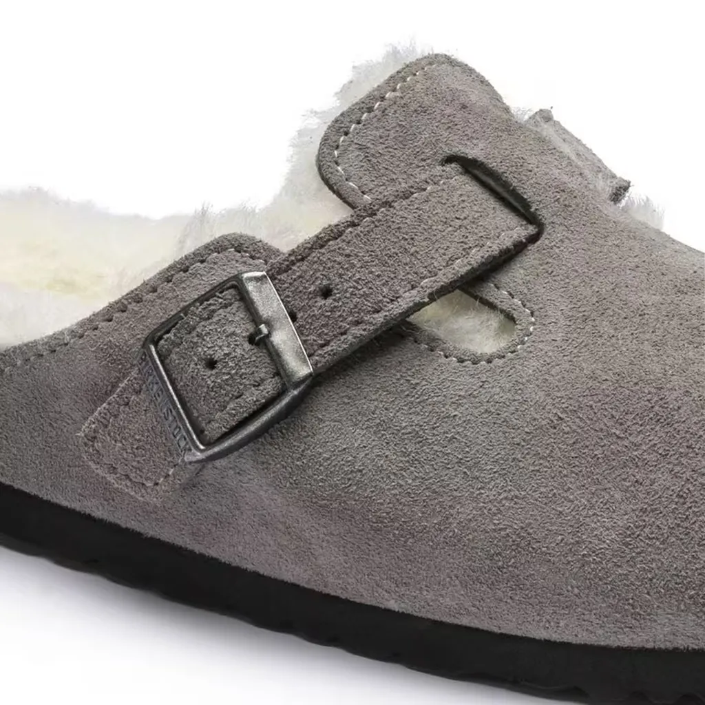 Birkenstock Boston Shearling Slip On Clog- Suede Leather