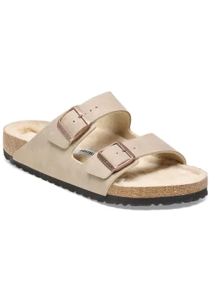 Birkenstock Women's Arizona Desert Microfiber/Shearling Narrow Sandals