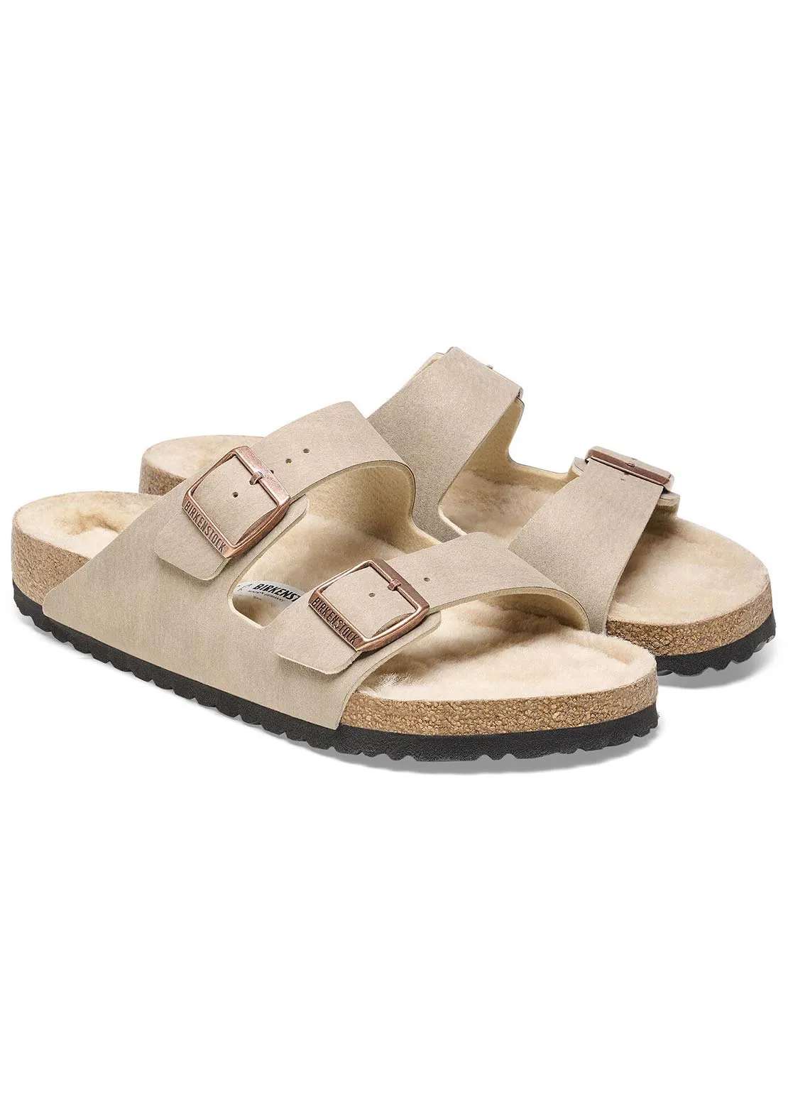 Birkenstock Women's Arizona Desert Microfiber/Shearling Narrow Sandals