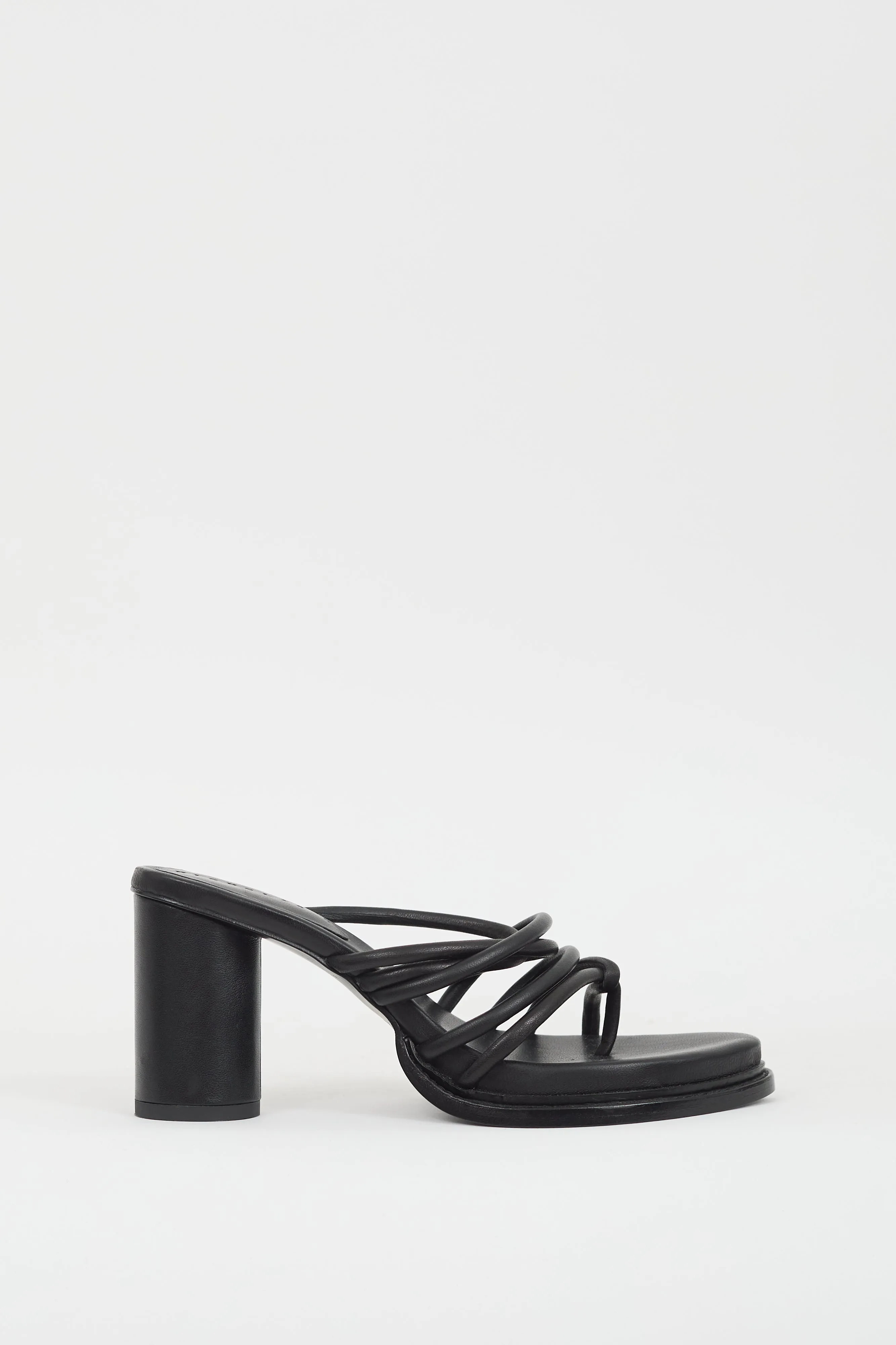 Black Leather Sacha Strappy Heel