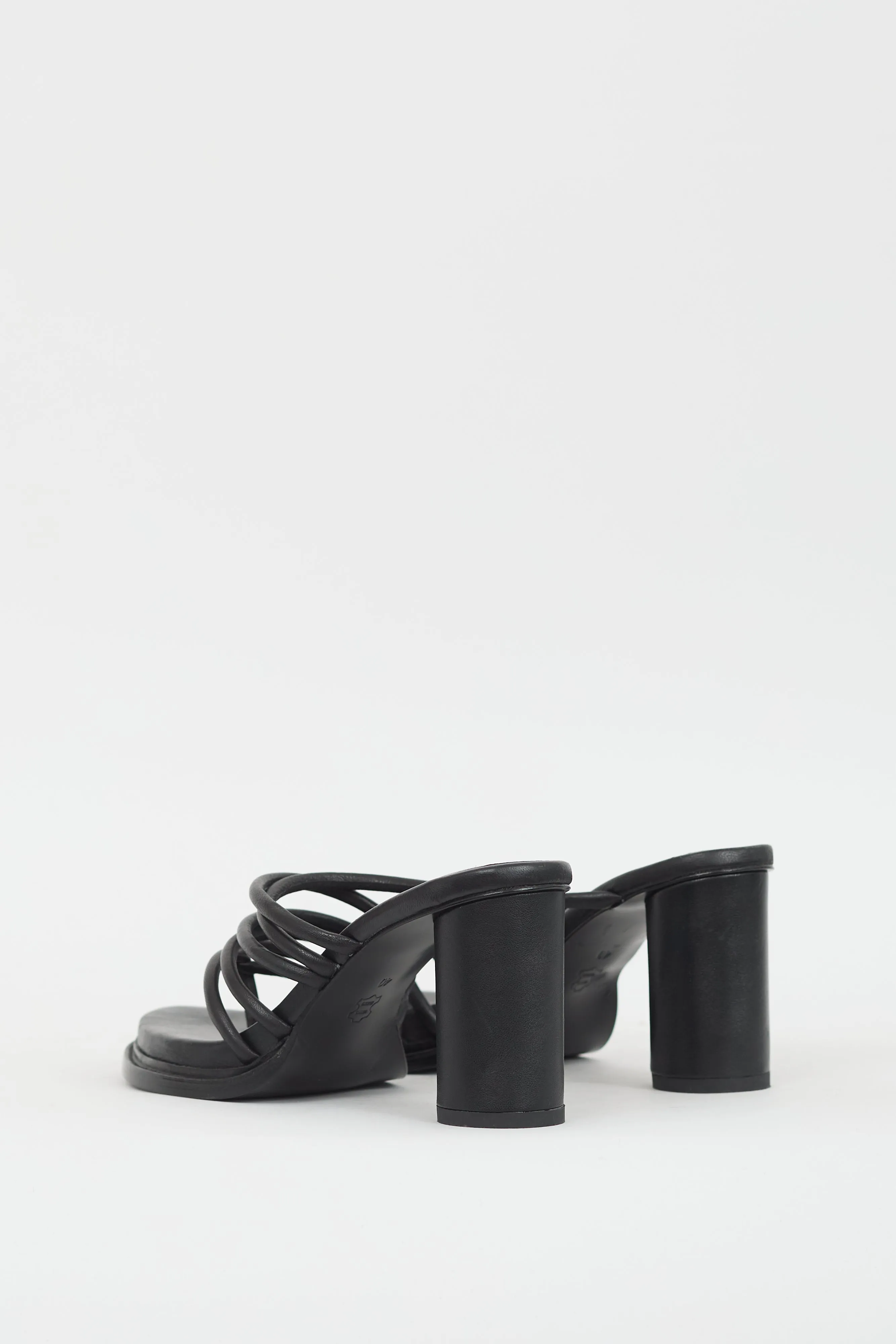 Black Leather Sacha Strappy Heel