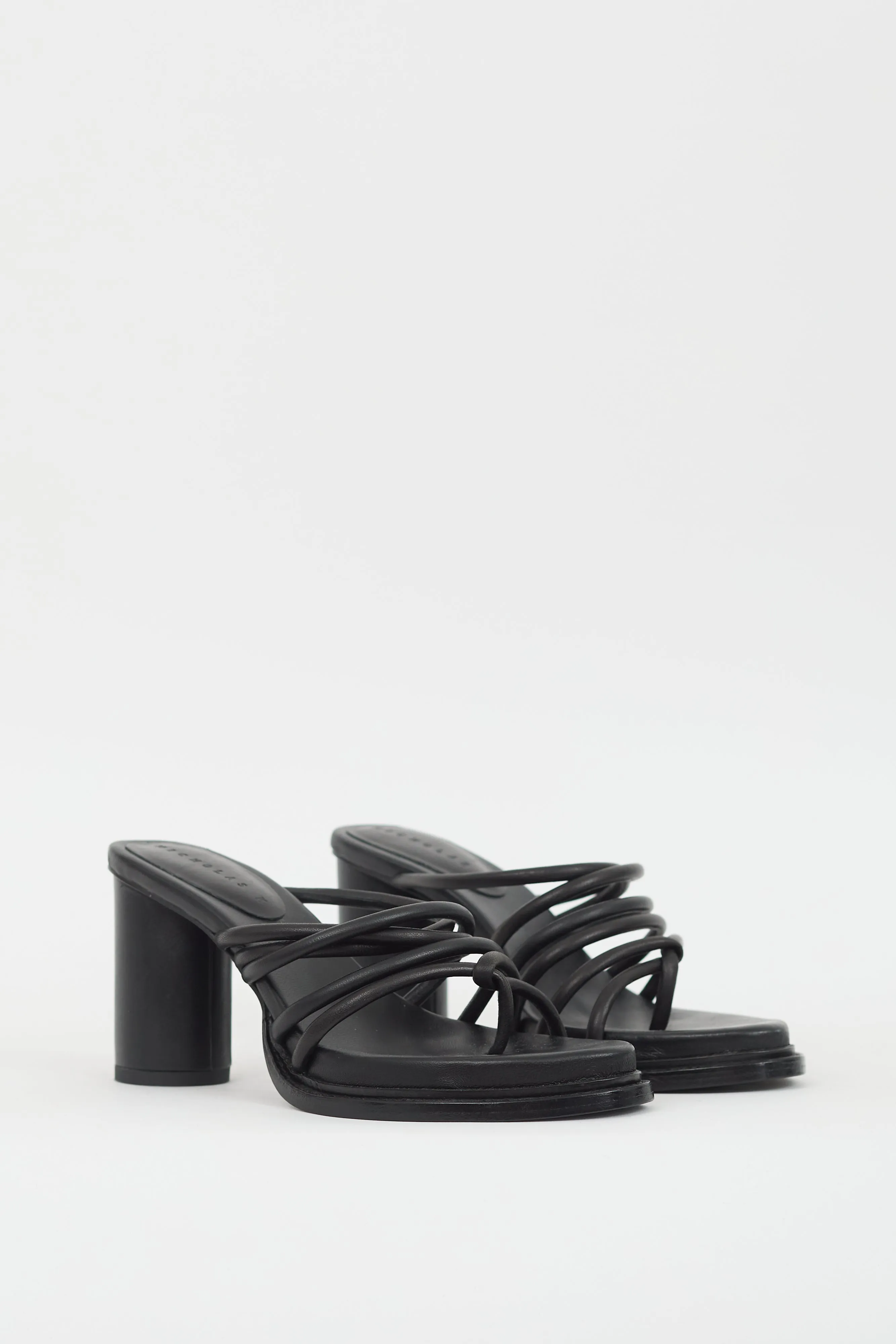 Black Leather Sacha Strappy Heel