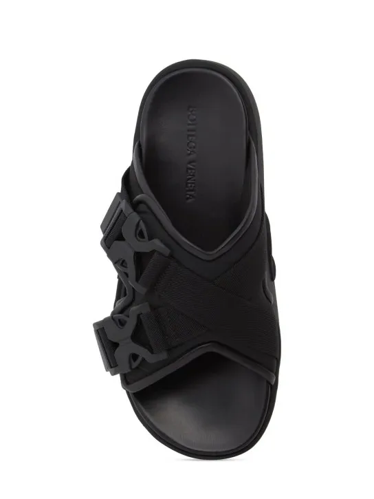 Bottega Veneta   Snap slide fabric sandals 