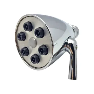 Brass 1.8GPM Fixed Showerhead with 6 Jet Adjustable Spray in Polished Chrome