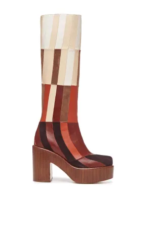 Brigade Patchwork Boot in Red Clay Multi Suede