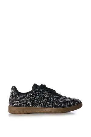 BRYAR-BLACK RHINESTONE SNEAKER