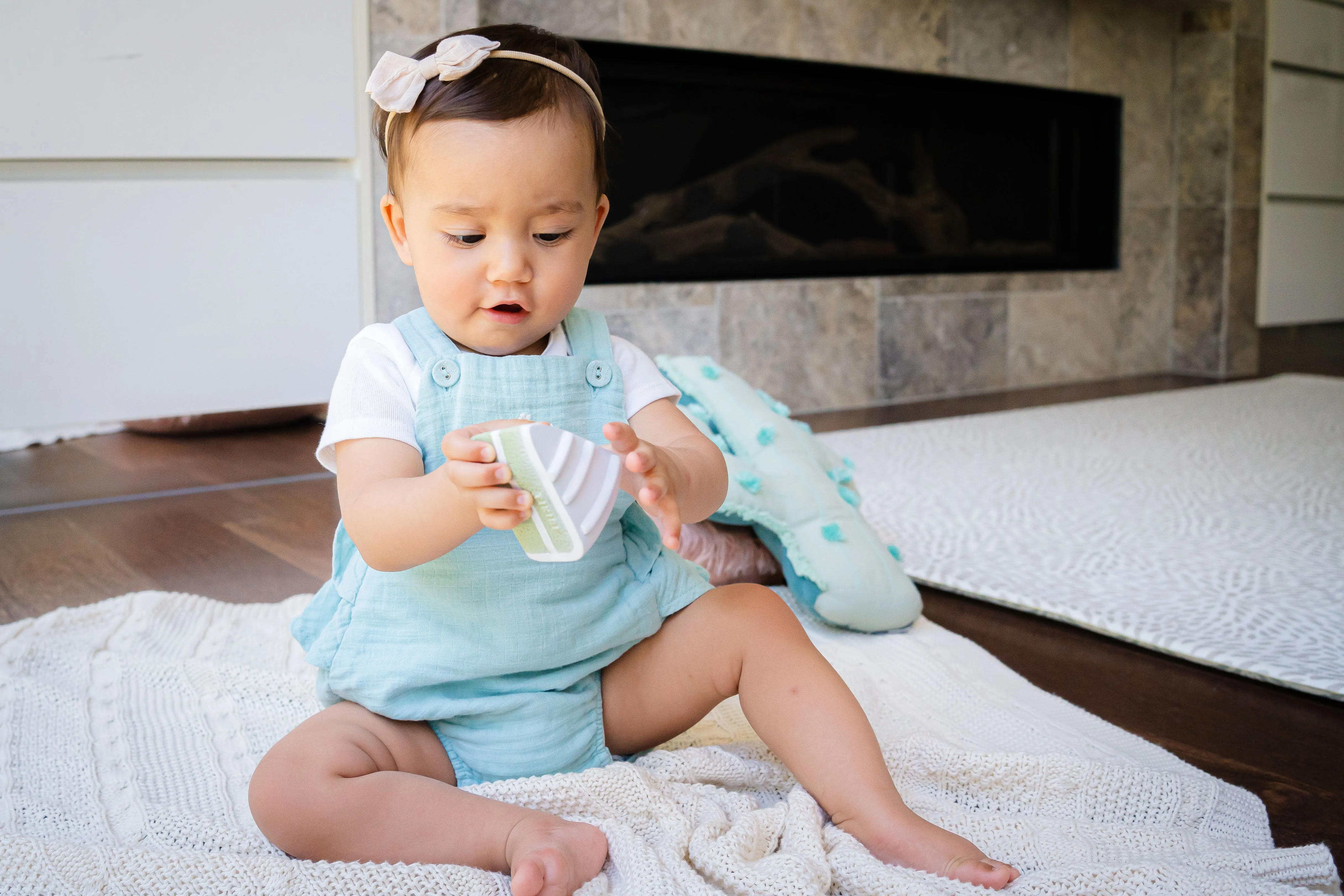 Cake Natural Rubber Teether, Rattle & Pretend Play