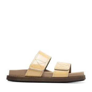 Caskimmi Yellow Patent Velcro Sandals