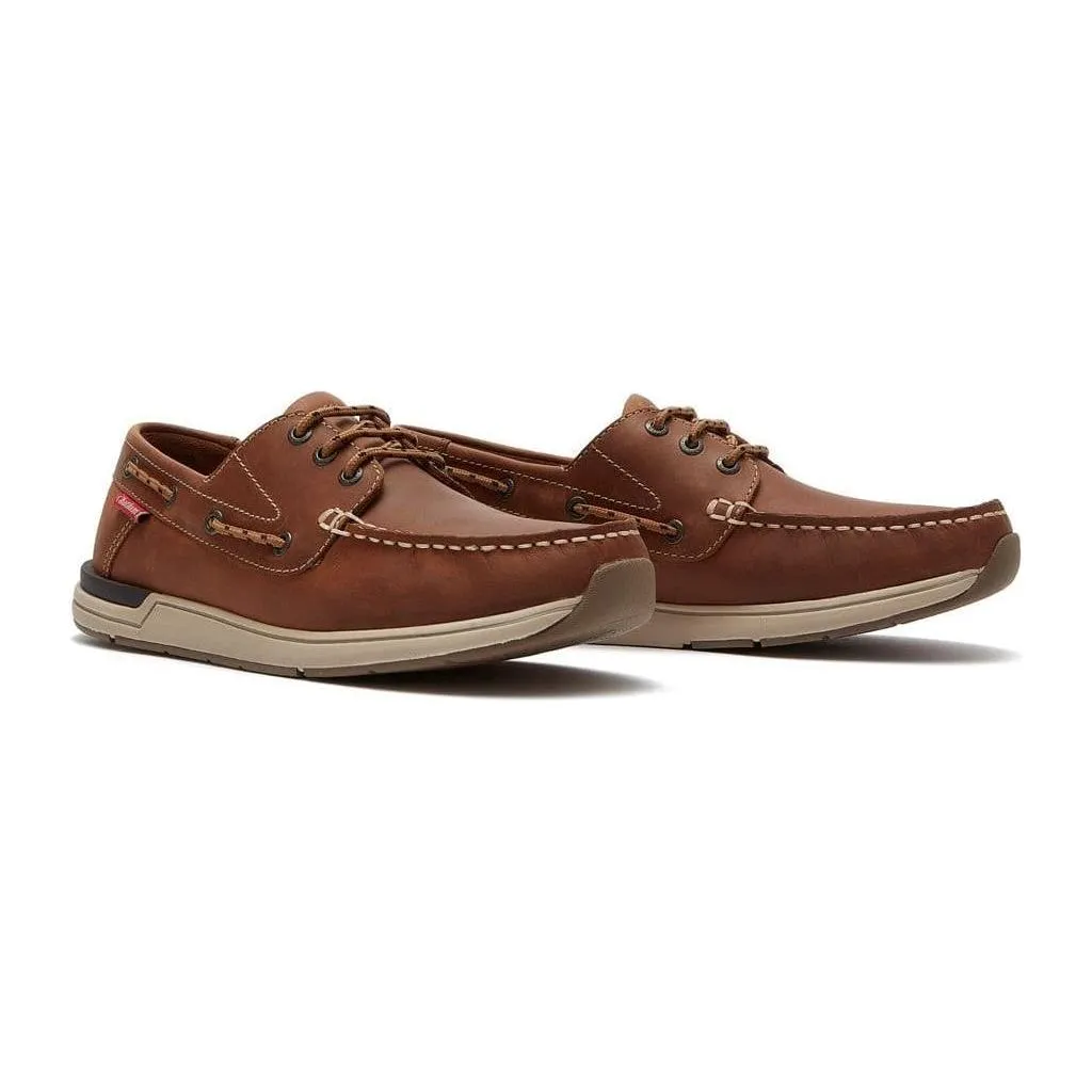 Chatham Hastings Tan Classic Premium Lace up Boat shoe Size 8 Clearance