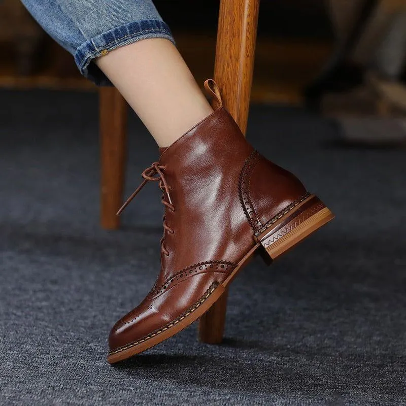 Chunky Ankle Boots QM1221 - Women's Casual Shoes