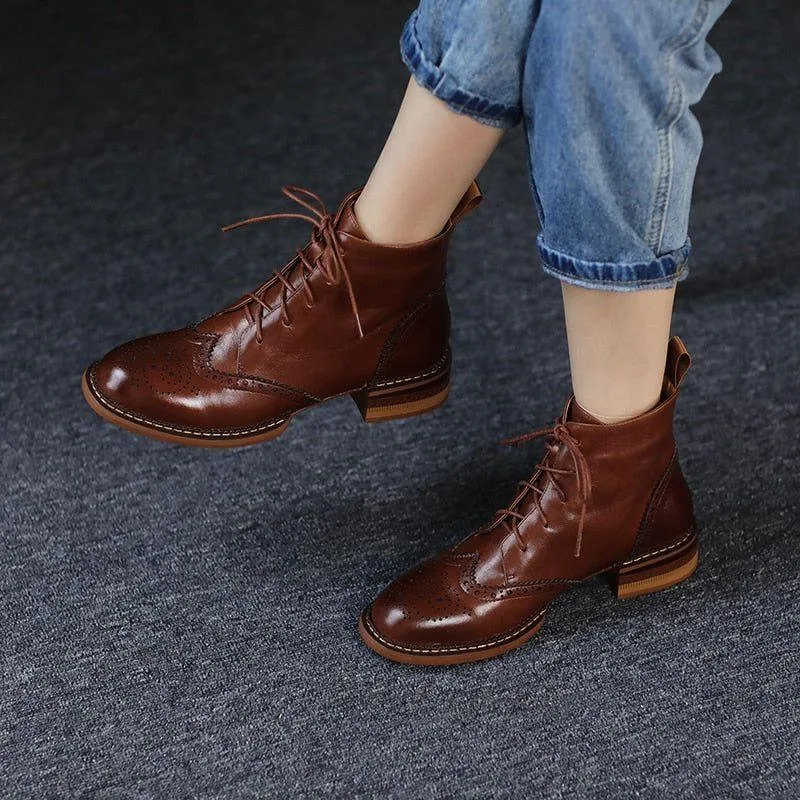 Chunky Ankle Boots QM1221 - Women's Casual Shoes