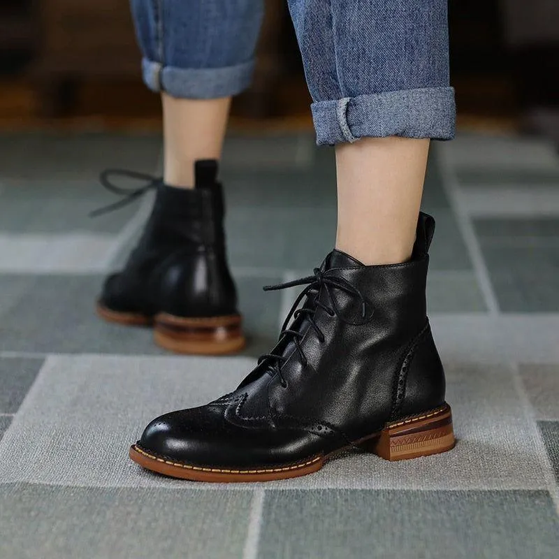 Chunky Ankle Boots QM1221 - Women's Casual Shoes