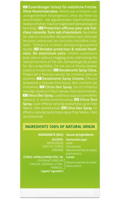 Citrus Fresh Deodorant Spray