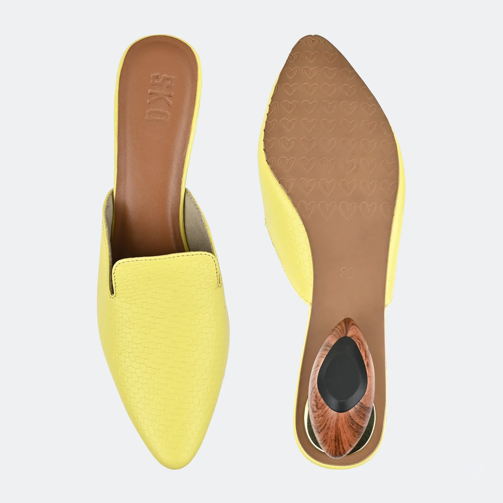 Cobble Mule in Yellow For Women