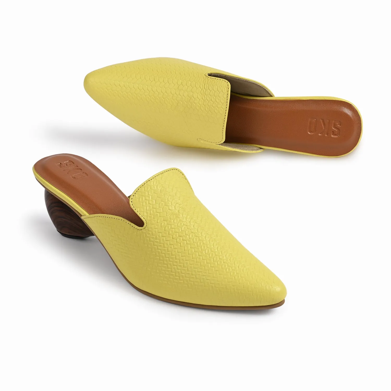 Cobble Mule in Yellow For Women