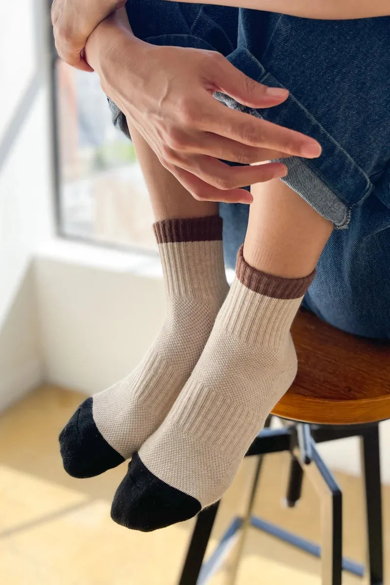 Color Block Girlfriend Socks | Black/Coffee