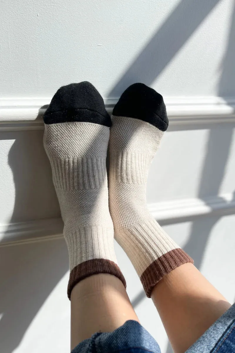 Color Block Girlfriend Socks | Black/Coffee