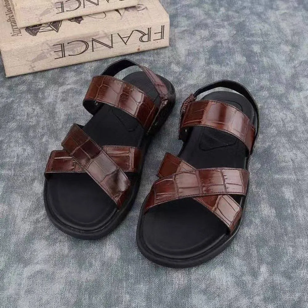 Crocodile Shoes Crocodile Leather Sandals ,Crocodile Leather Non-slip Sandals