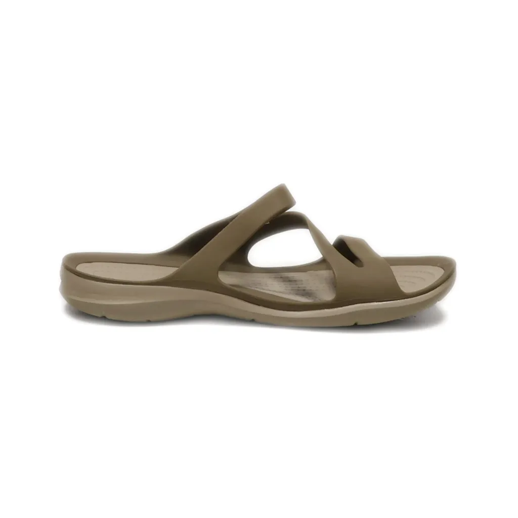 Crocs Swiftwater Flat Sandals Eva Brown Colour For Women