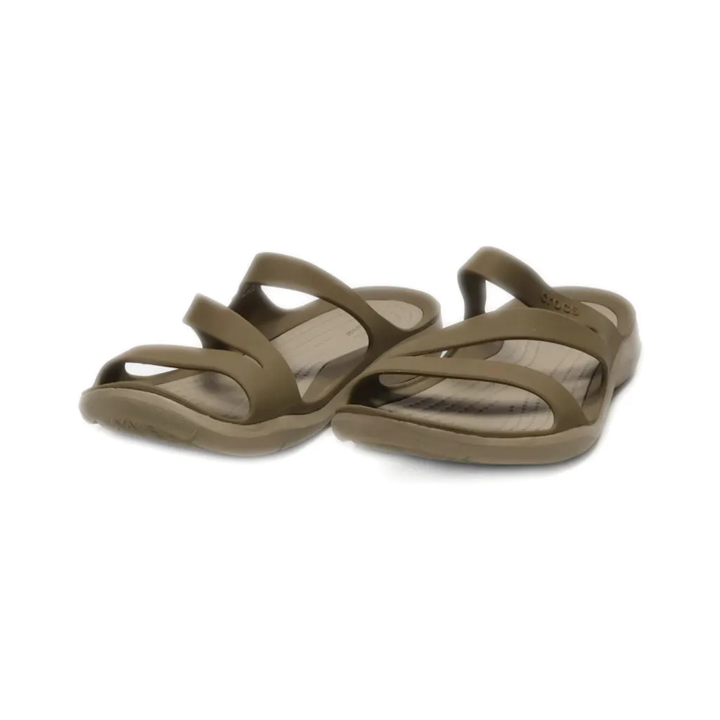 Crocs Swiftwater Flat Sandals Eva Brown Colour For Women