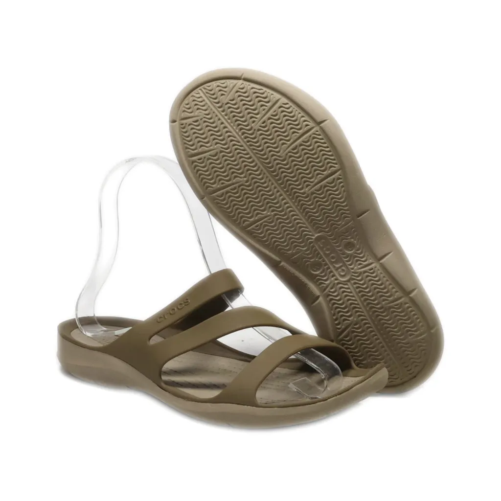 Crocs Swiftwater Flat Sandals Eva Brown Colour For Women