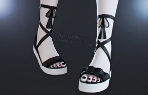 Cute flat tie up sandals (3D Model Asset)(Commercial license)